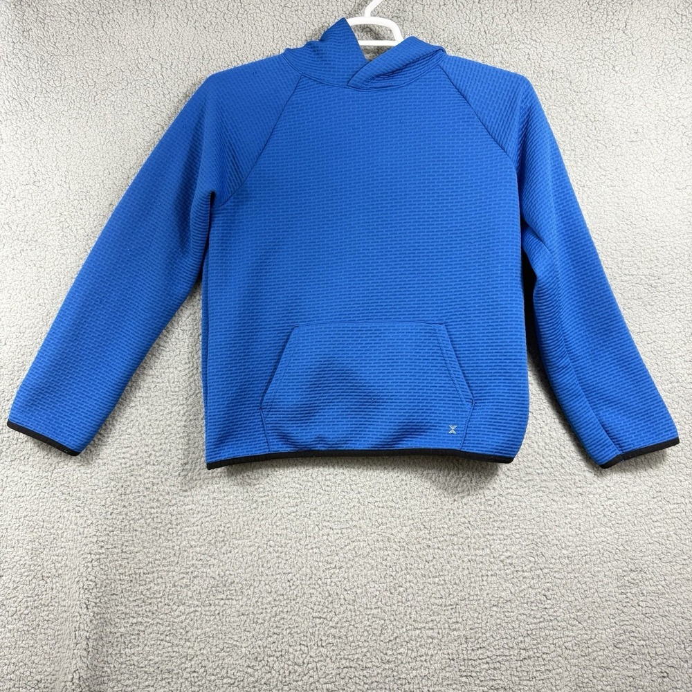 Xersion XL Youth‎ Husky Double Knit Pop-over Hoodie Long Sleeve Blue Quick Dry
